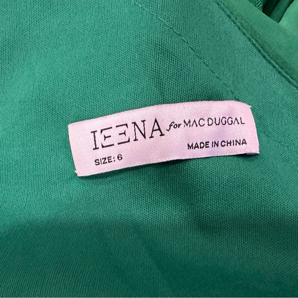 Ieena for Mac Duggal 26654 Draped One Shoulder Satin Gown in Emerald Green 6 - Picture 8 of 8